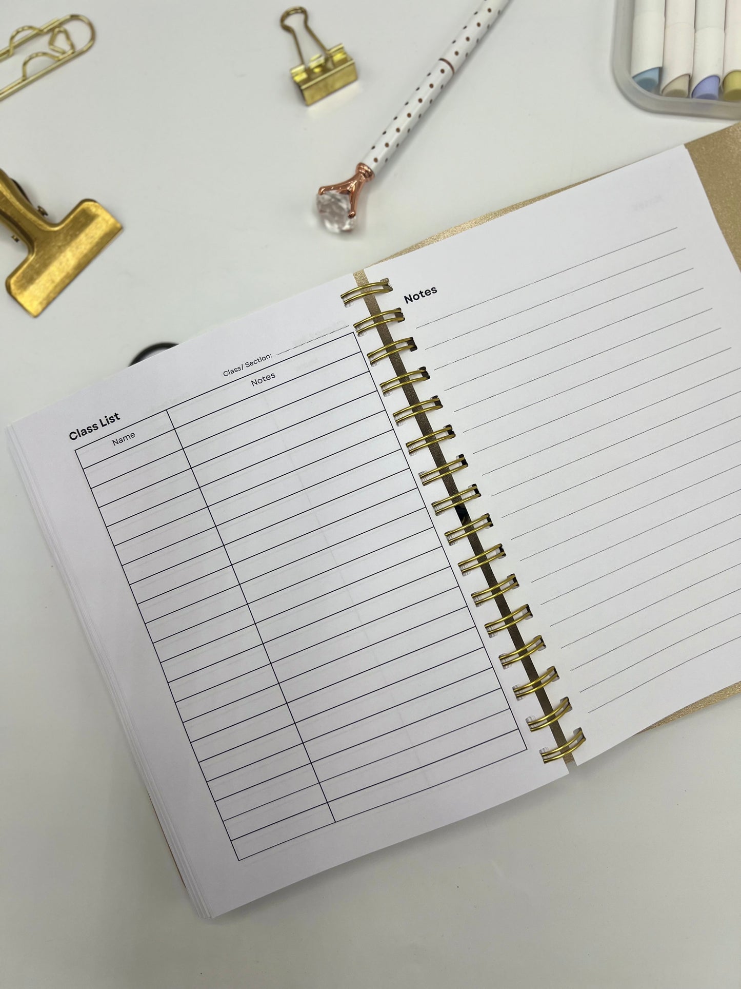 Brown Leather Teacher Planner (English)