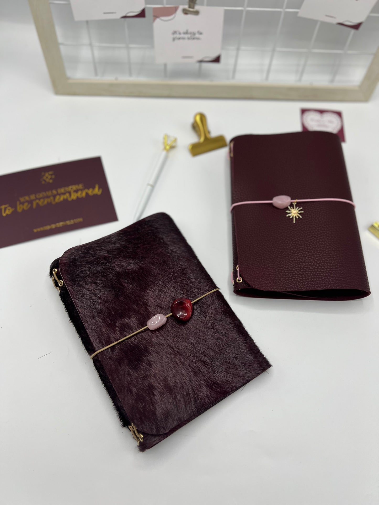 Wild Mulberry| Pony Hair | A5 Trifold Real Leather Journal