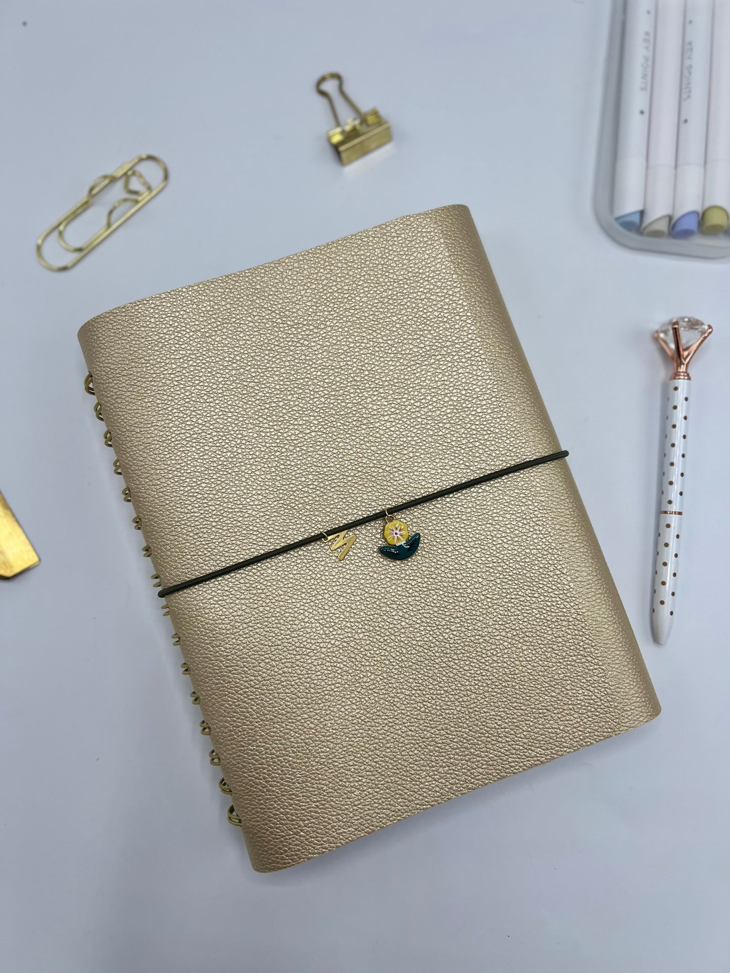 Gold Leather Teacher Planner (English)