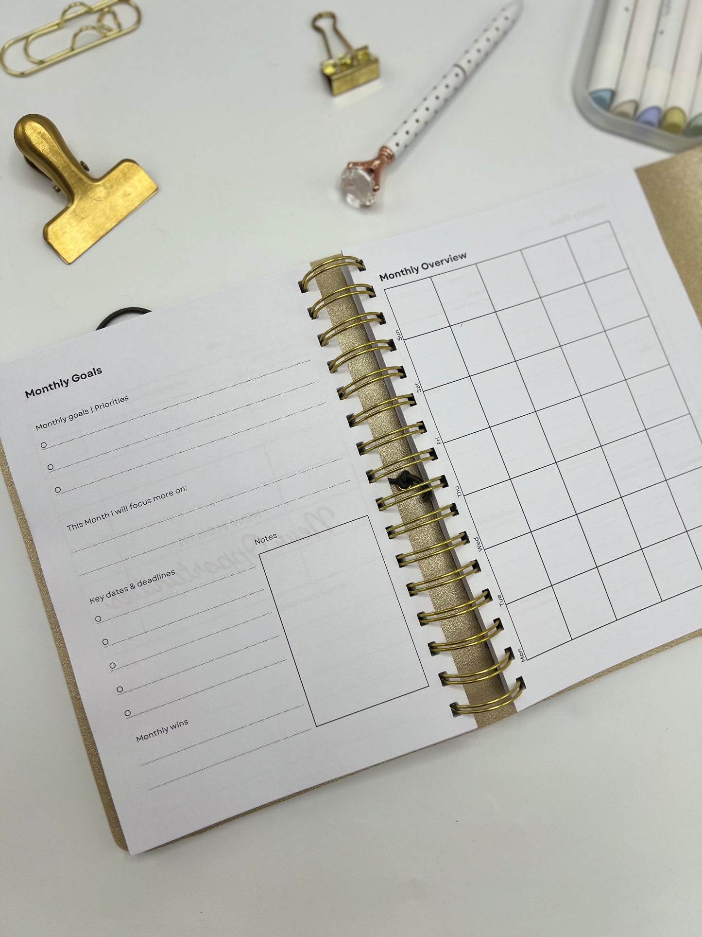 Brown Leather Teacher Planner (English)