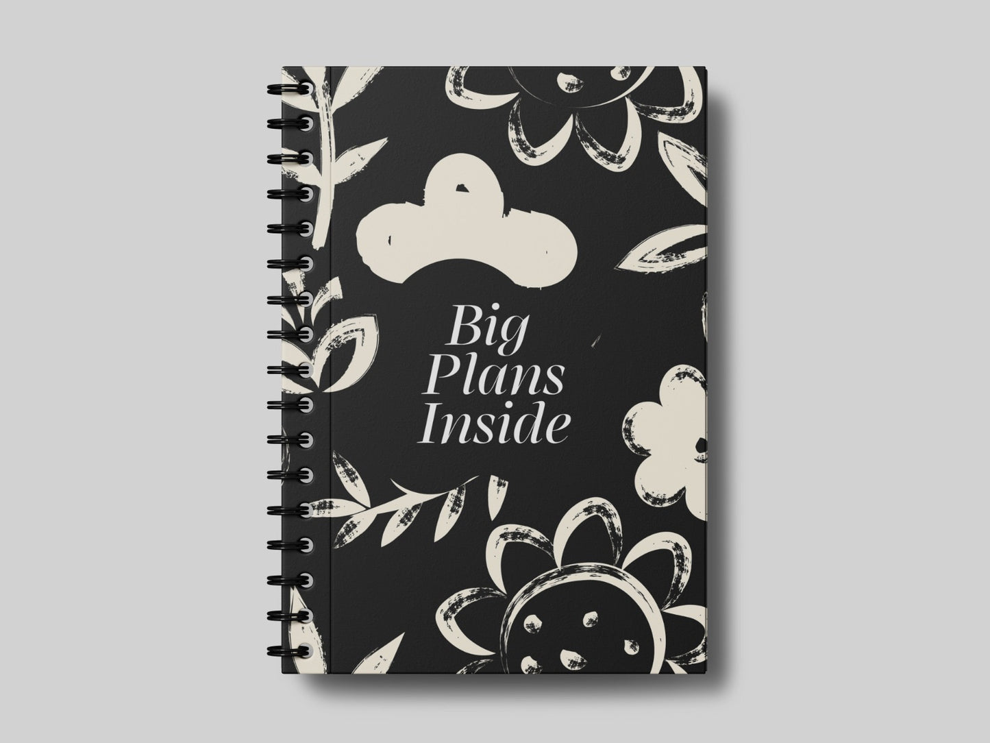 Black Floral Big Plans Inside-Teacher Planner