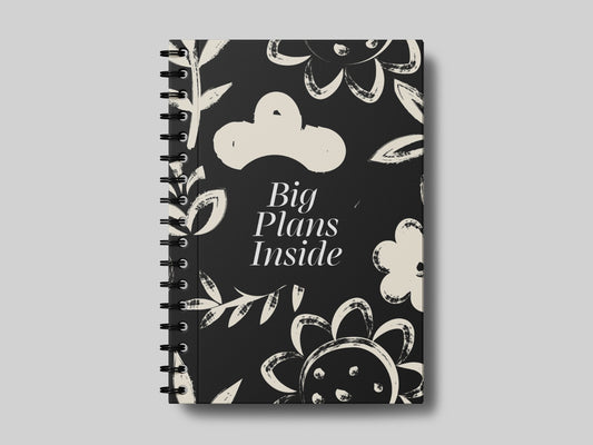 Black Floral Big Plans Inside-Teacher Planner