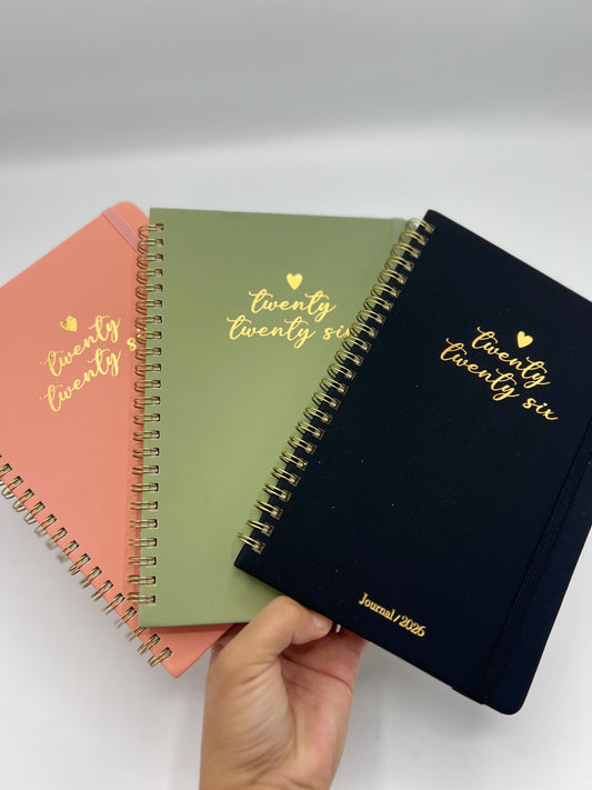 Spiral Vegan Leather Dotted Grid Journal