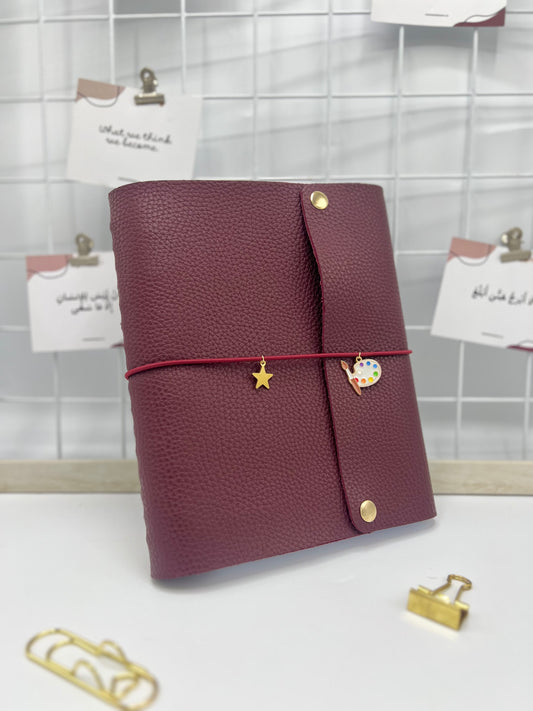 Plum Leather Teacher Planner (French)