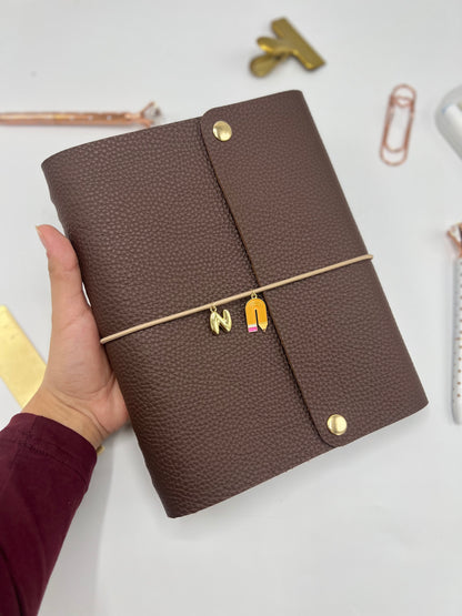 Brown Leather Teacher Planner (English)