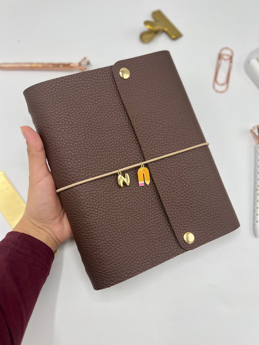 Brown Leather Teacher Planner (English)
