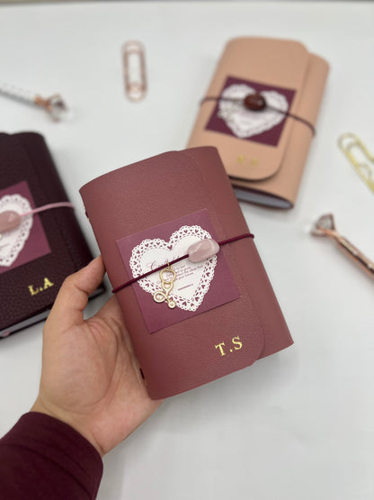Dusty Rosewood | A6 Trifold Leather Refillable Journal
