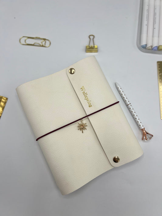 Ivory Leather Teacher Planner (French)