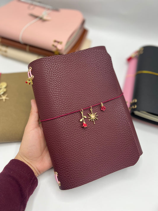 Royal Plum | A5 Trifold Leather Refillable Journal