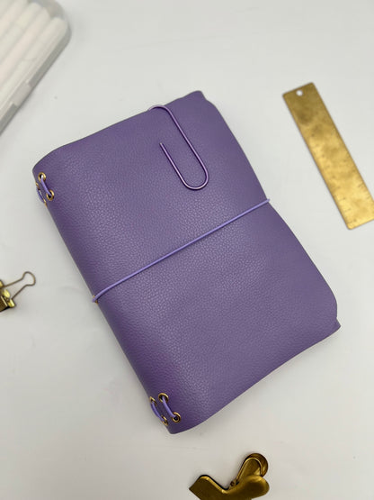 Lilac Pebble | A5 Trifold Leather Refillable Journal