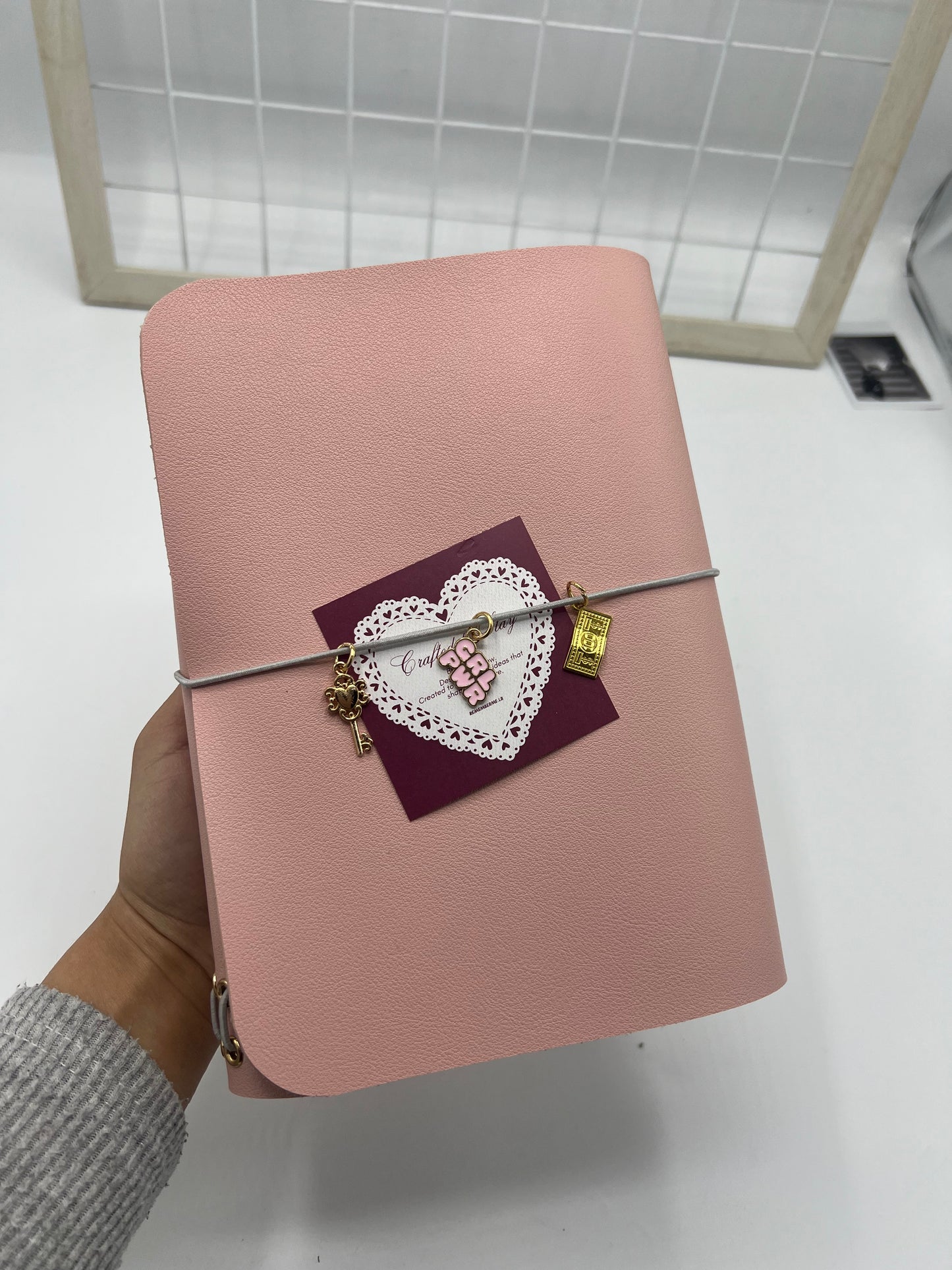Blush Petal | A5 Trifold Leather Refillable Journal