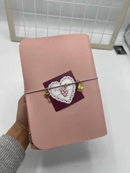 Blush Petal | A5 Trifold Leather Refillable Journal