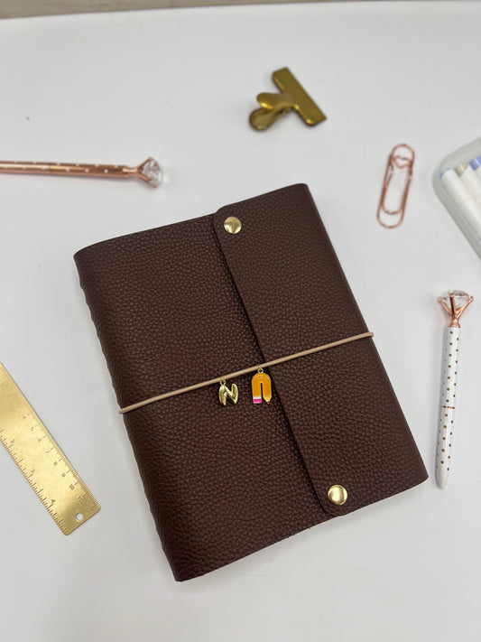 Brown Leather Teacher Planner (French)