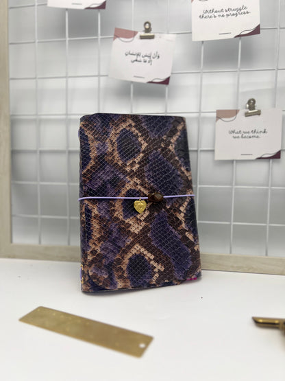 Earthy Mauve Snake | A5 Trifold Leather Refillable Journal