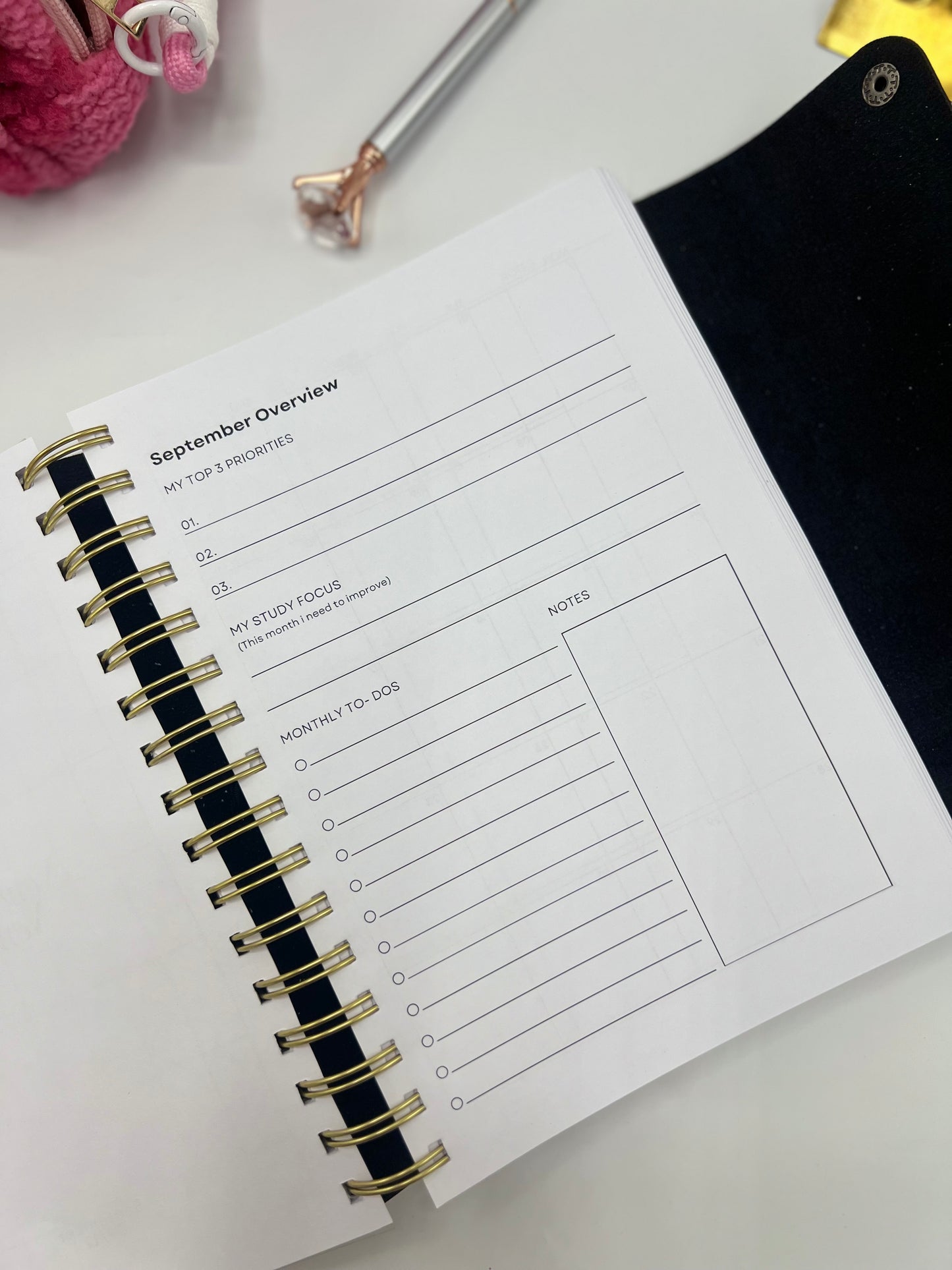 Navy - Leather University Planner