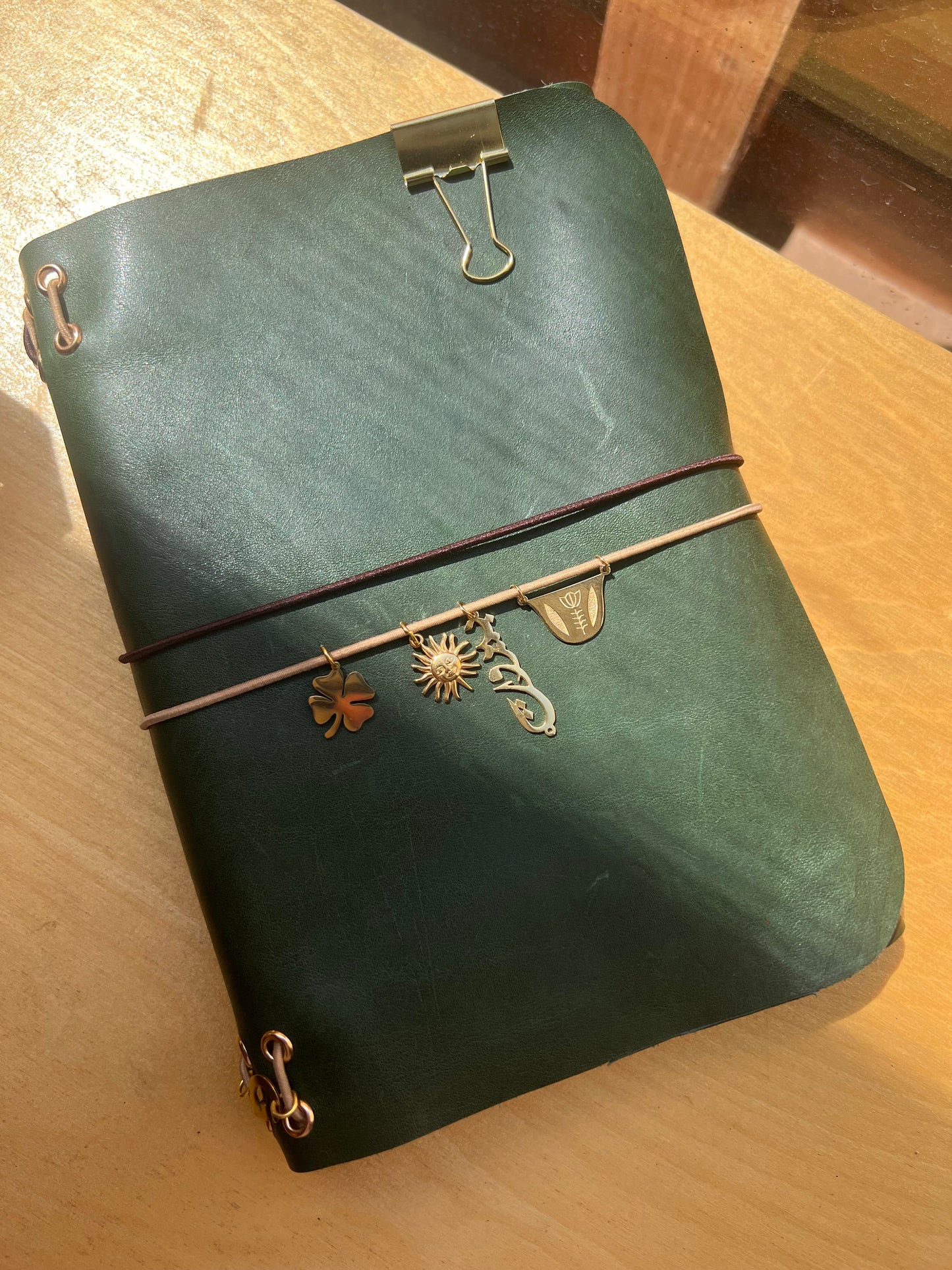 Emerald Forest |Vegetable Tanned| A5 Trifold Real Leather Journal