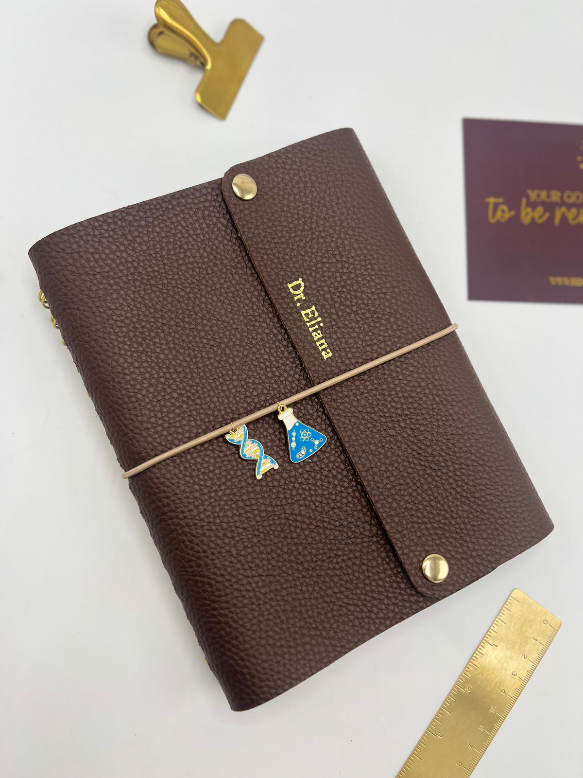 Brown Leather Teacher Planner (English)