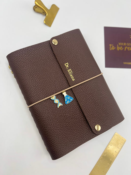 Brown Leather Teacher Planner (English)