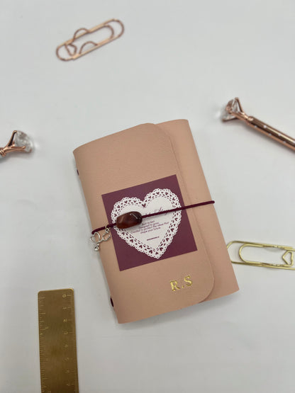 Blush Pink| A6 Trifold Leather Refillable Journal