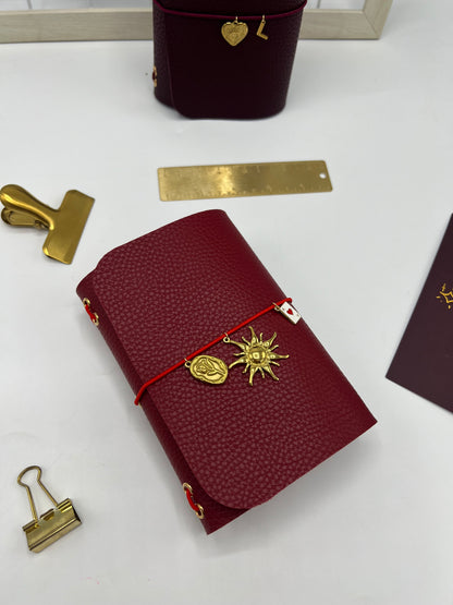 Deep Bordeaux | A6 Trifold Leather Refillable Journal