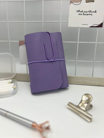 Lilac Pebble | A6 Trifold Leather Refillable Journal