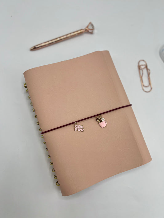 Blush Pink Leather Teacher Planner (English)