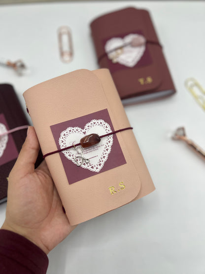 Blush Pink| A6 Trifold Leather Refillable Journal