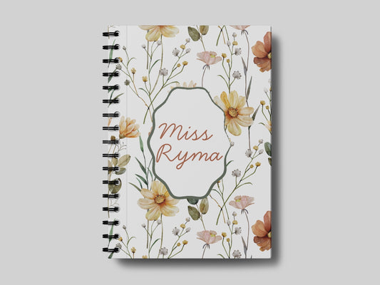 Soft Floral Pattern + Name 6.0 - Teacher Planner