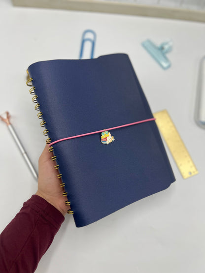 Navy Leather Teacher Planner (English)