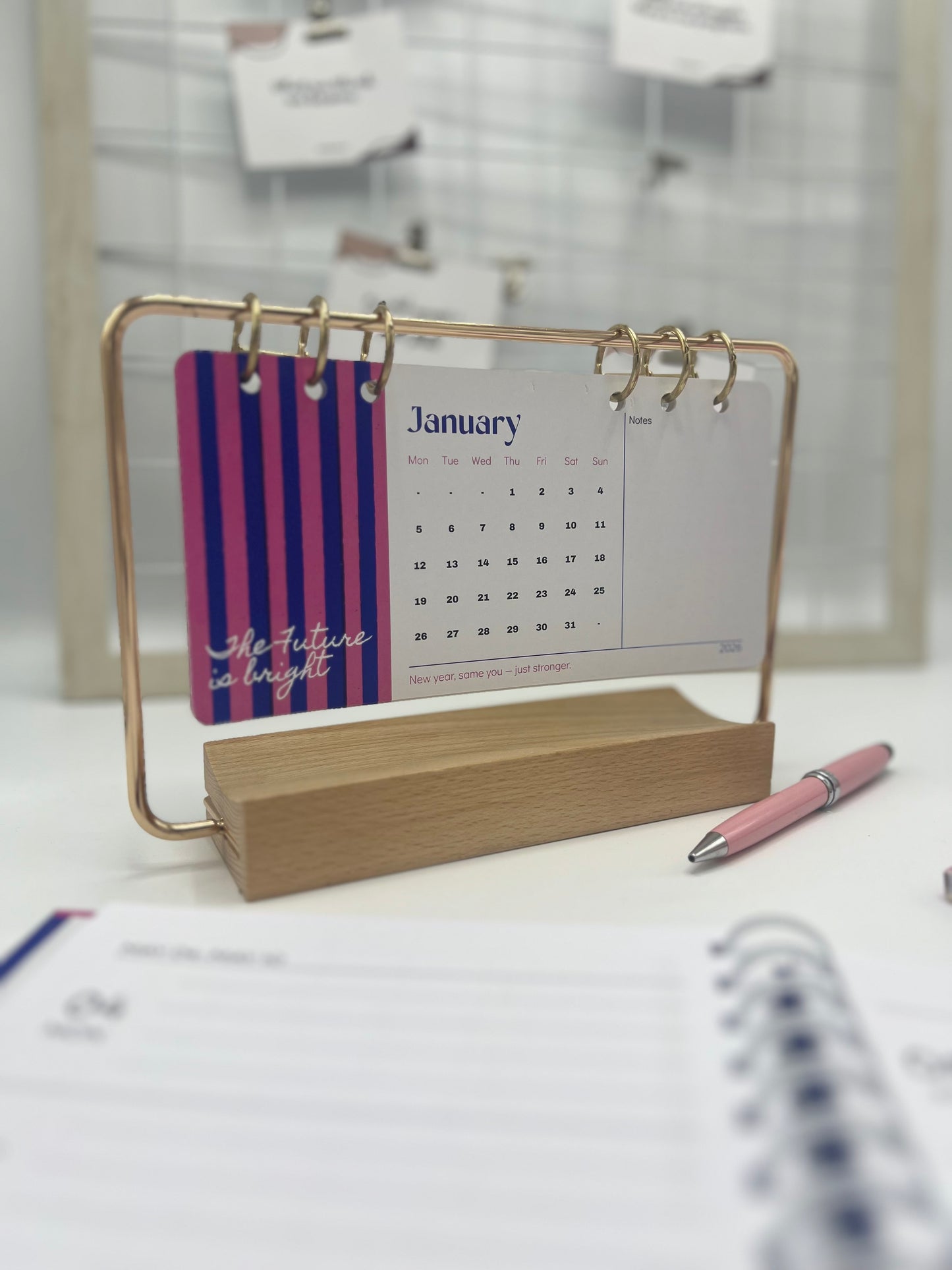 Desk Calendar + Wooden Stand