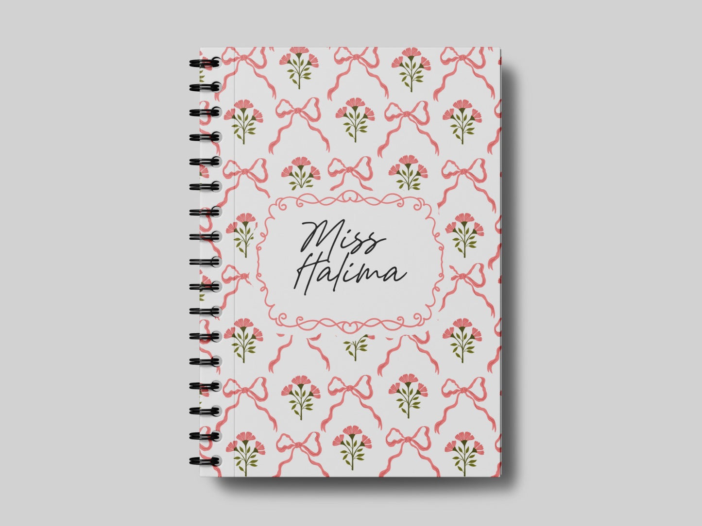 Blush Bows + Name - Teacher Planner
