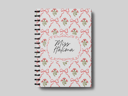 Blush Bows + Name - Teacher Planner