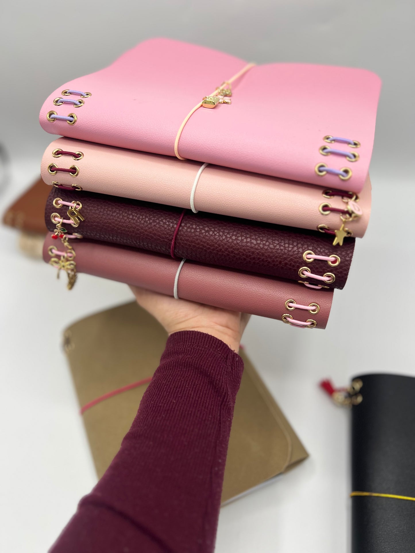 Dusty Rosewood | A5 Trifold Leather Refillable Journal