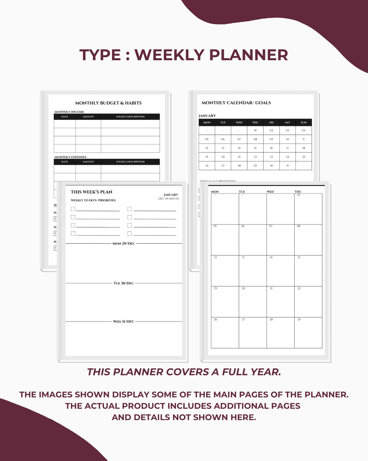 Step by Step, Goal by Goal Planner | Agenda