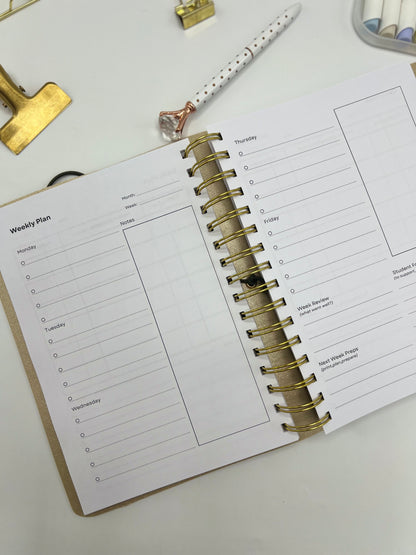 Brown Leather Teacher Planner (English)