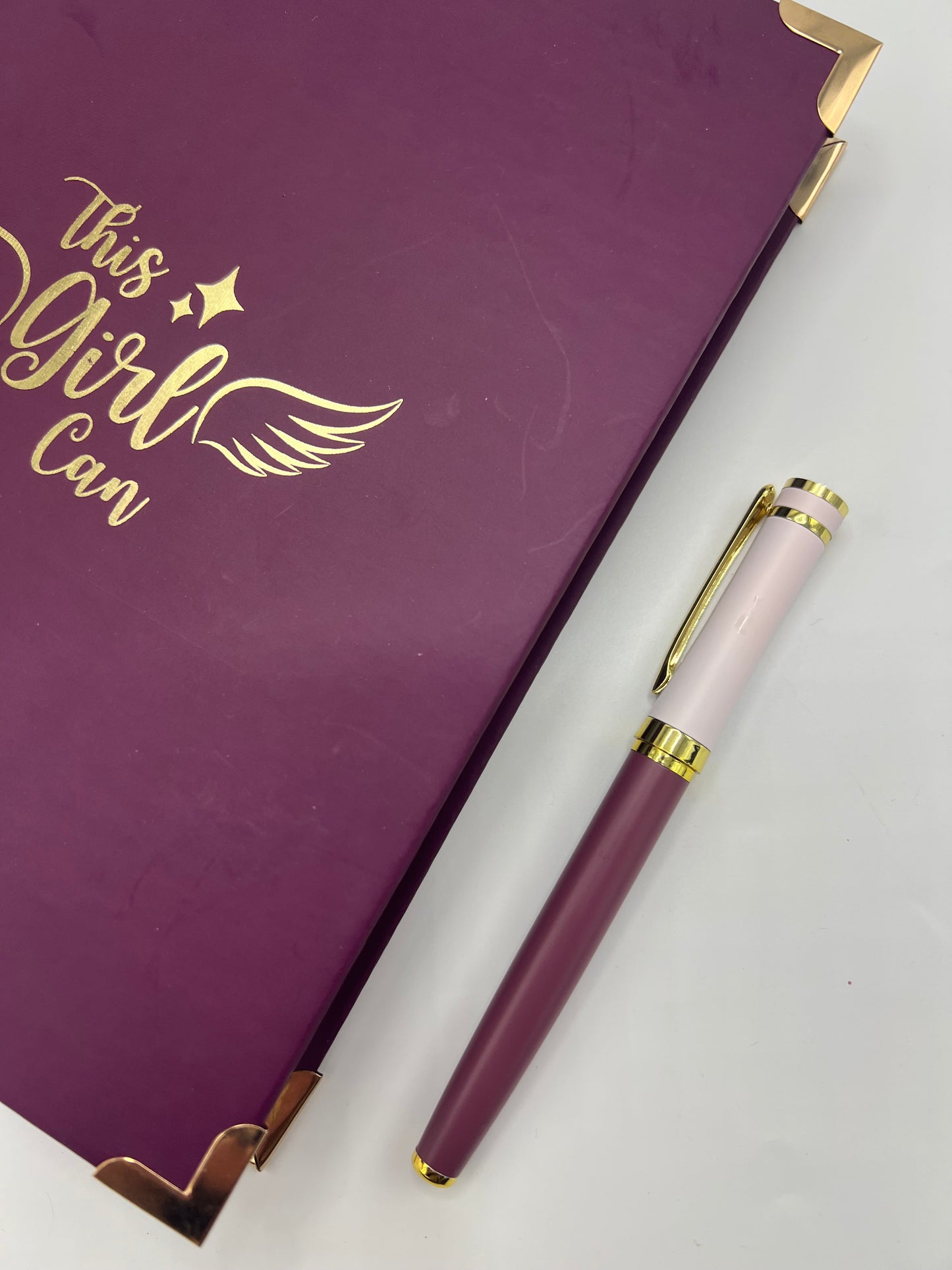 Luxury Pink Maroon Pen + Box | Black Ink