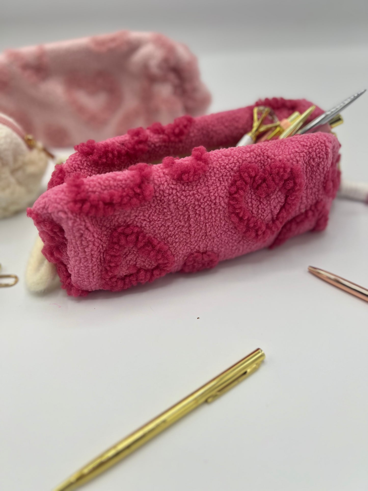 Heart Patterned Pencil Case