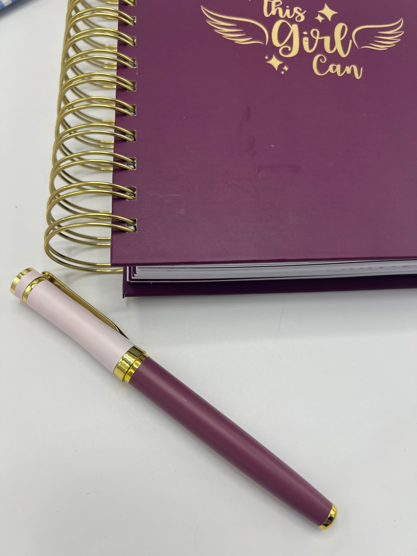 Luxury Pink Maroon Pen + Box | Black Ink
