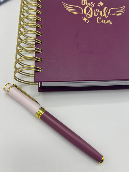 Luxury Pink Maroon Pen + Box | Black Ink