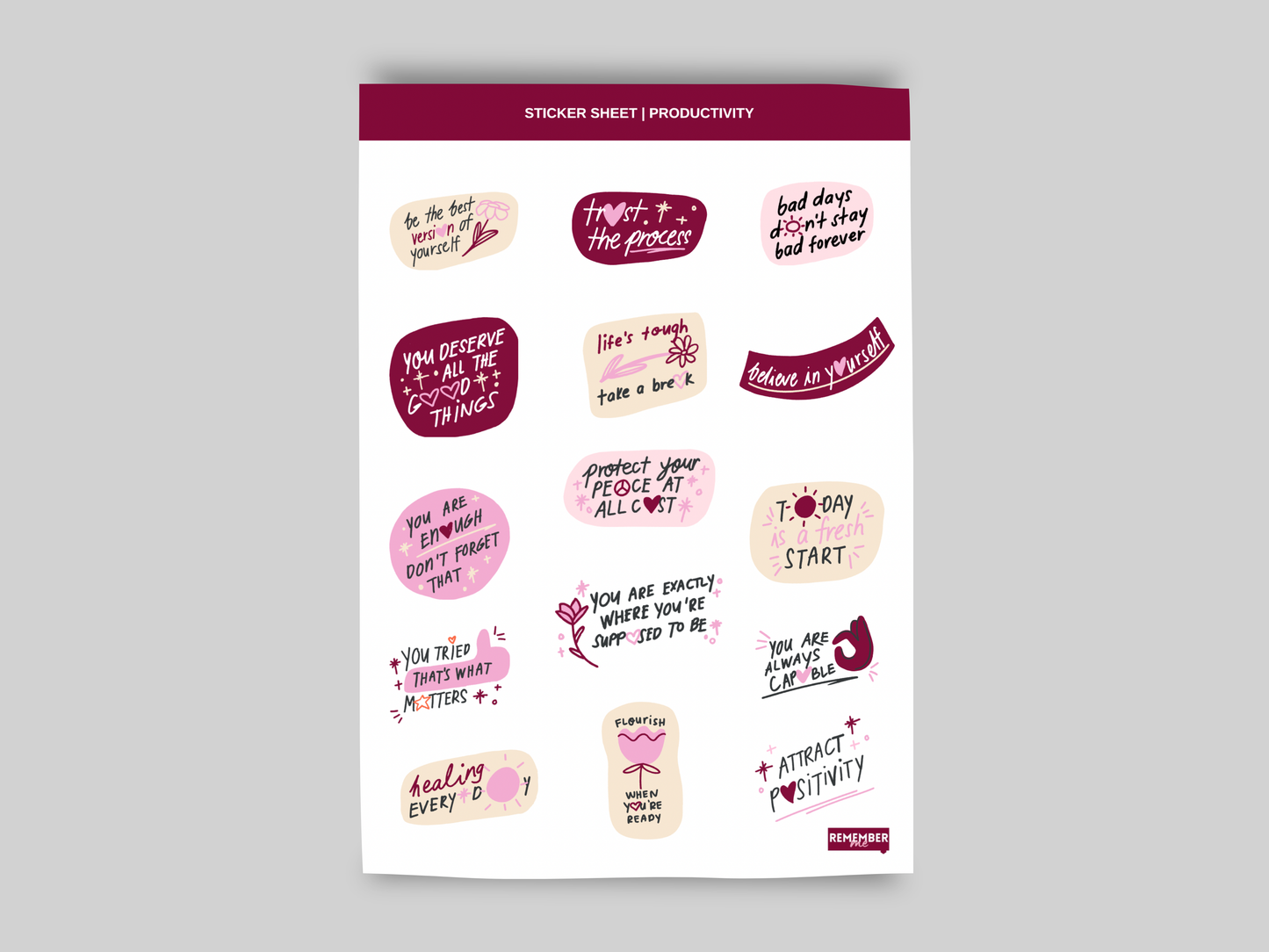 Productivity Sticker Sheet 2.0