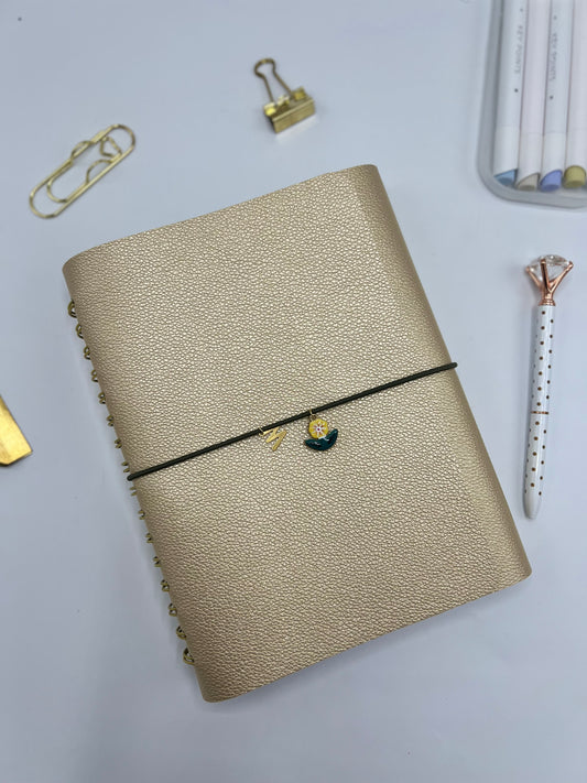 Gold Leather Teacher Planner (Arabic)