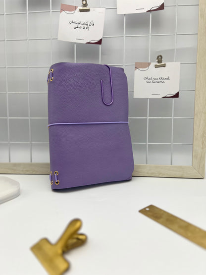 Lilac Pebble | A5 Trifold Leather Refillable Journal