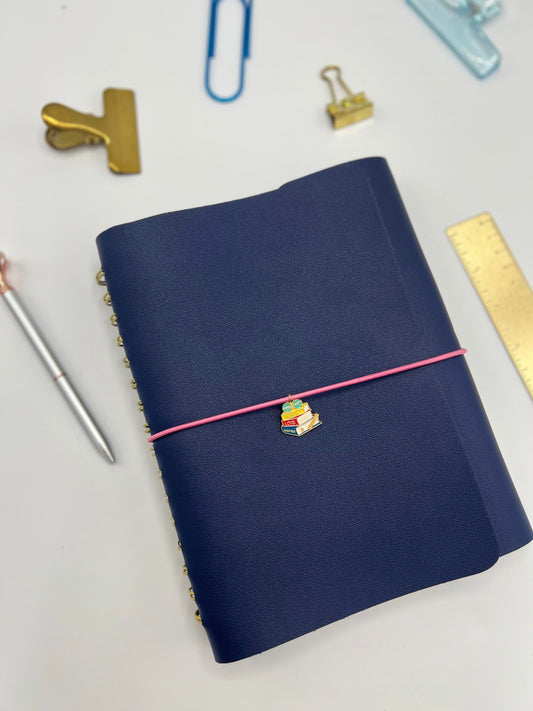 Navy Leather Teacher Planner (French)