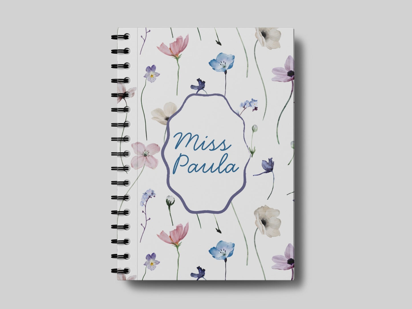 Soft Floral Pattern + Name 1.0 - Teacher Planner