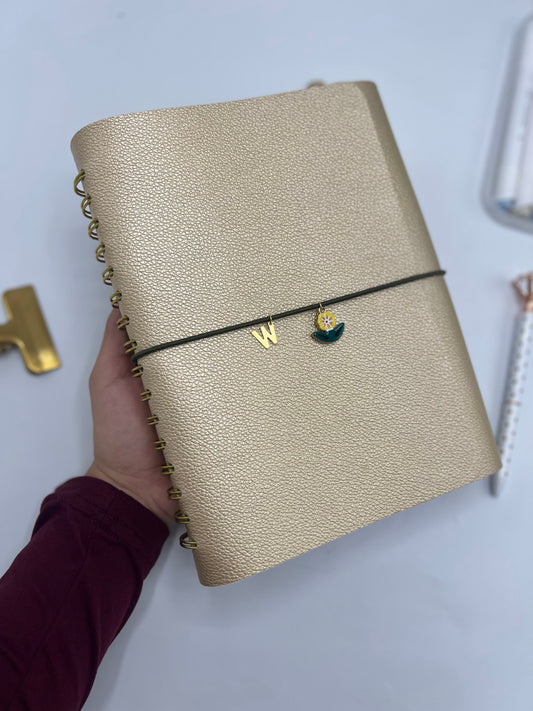 Gold Leather Teacher Planner (French)