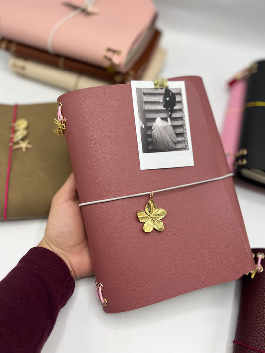 Dusty Rosewood | A5 Trifold Leather Refillable Journal