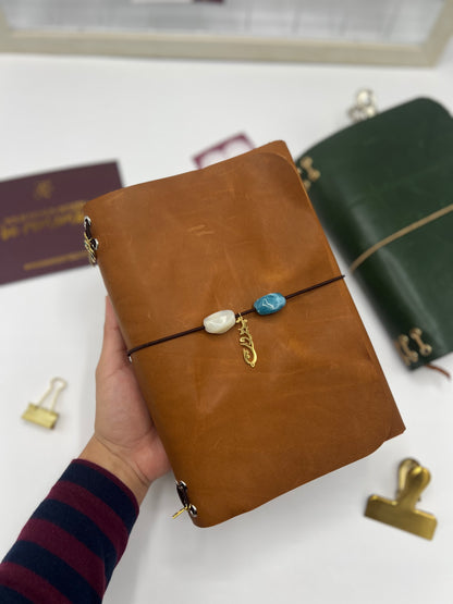 Ancient Oak |Vegetable Tanned| A5 Trifold Real Leather Journal