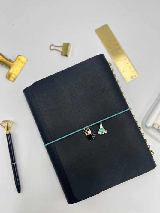 Black Leather Teacher Planner (Arabic)