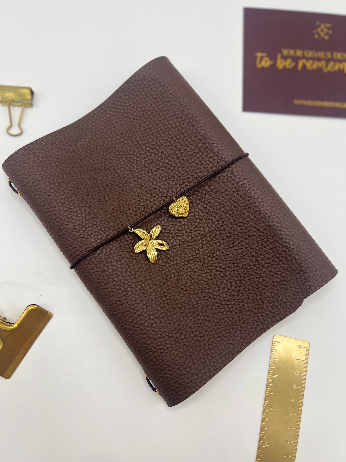 Coffee Pebble  | A5 Trifold Leather Refillable Journal