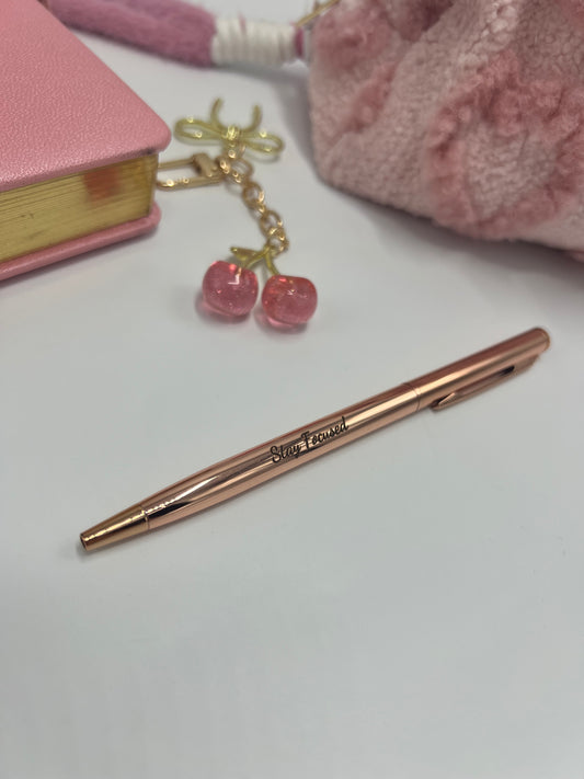 Stay Focused Rosegold Pen-Black Ink
